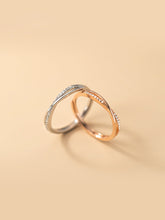 Interweave Stripe with Row Zircon Silver Ring for Women